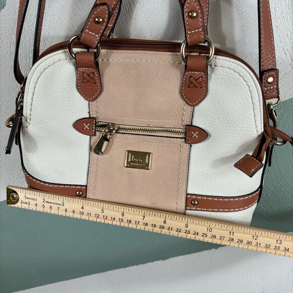 Born Concept Women's Hip Multi Pocket White Leather Casual Shoulder Satchel Bag - Picture 11 of 11